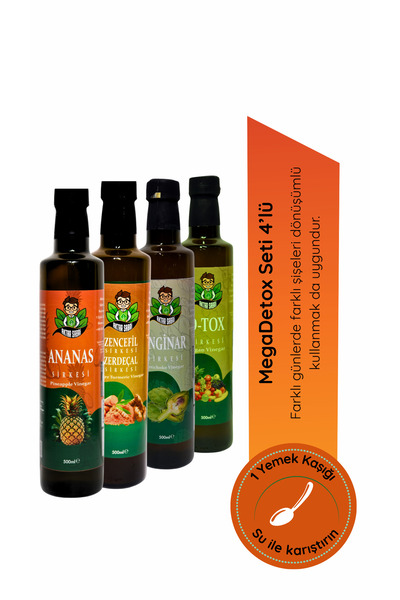 aktar sabri MegaDetox Destek Seti 4’lü – Ananas, Zencefil Zerdeçal, Enginar & D-TOX
