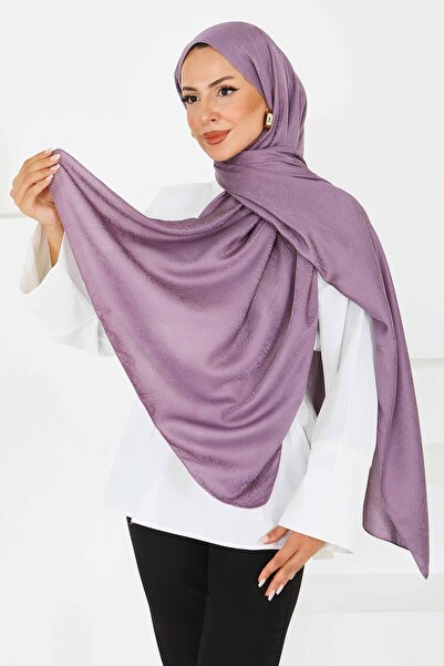 TOFİSA شال موناجرام عرقي بلون البرقوق - 27592