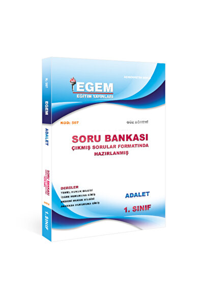 Egem Eğitim Yayınları AÖF 1. Sınıf Adalet Soru Bankası Güz Dönemi