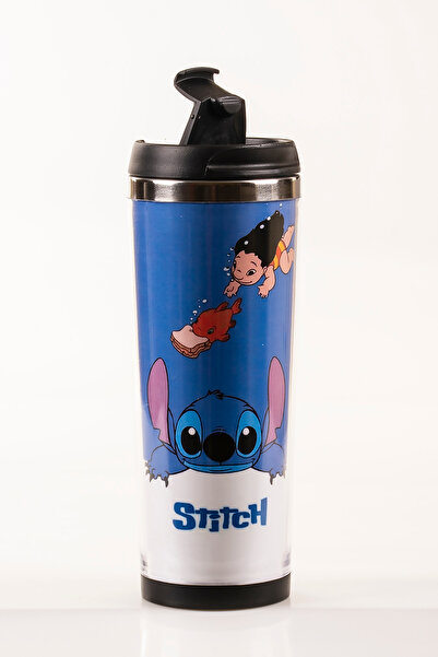 MUKKO HOME ترمس فولاذي مزخرف بتطريز - 360 مل |   غطاء مانع للتسرب، وعاء داخلي...