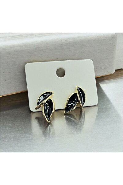 Candy Nuveria’nın Yaprağı - Mineli Altın Kaplama Yaprak Küpe