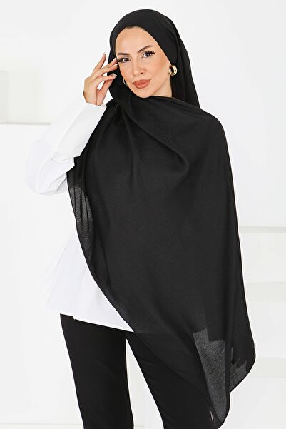 TOFİSA Şal vintage cu monogramă negru - 27593