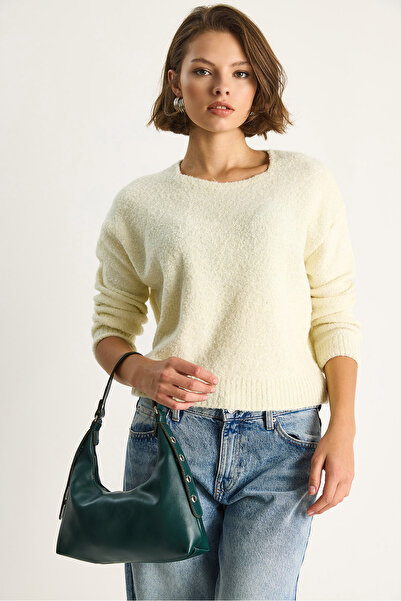 Bianco Lucci Women's Square Neck Soft Texture Knitwear Sweater 8081 60284085