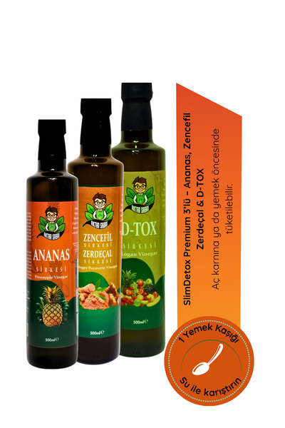 aktar sabri SlimDetox Premium Destek Seti 3’lü – Ananas, Zencefil Zerdeçal & D-TOX