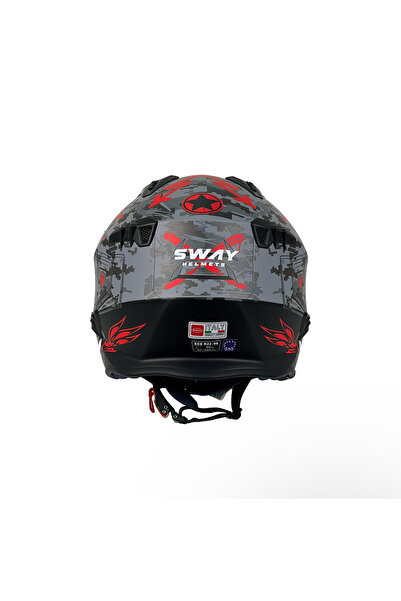 Sway SW X2 TOKYO TROOPER Black Red Moduler Kask