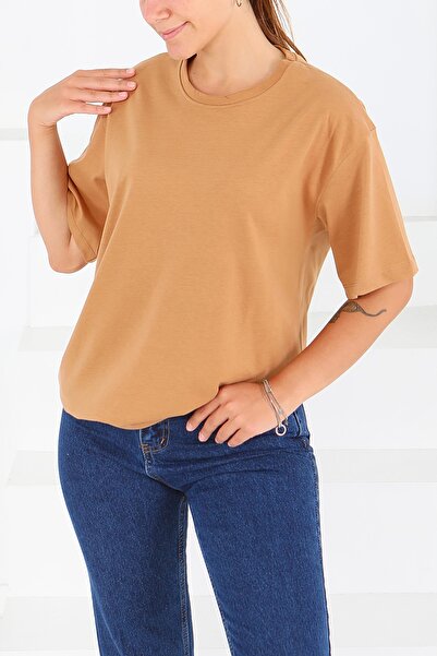 TOFİSA Short Sleeve T-Shirt Tan - 27346