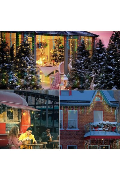 xpress sales Christmas Icicle Lights - BZRSH, 25 m, 640 LEDs, Transparent Wire, Multicolor