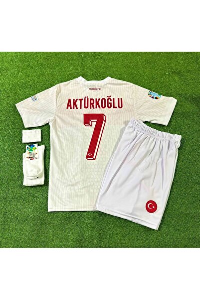 Alaturka Mix Türkiye Euro 2024 Kerem Aktürkoğlu Çocuk Forması 4'lü Set (BEYAZ)
