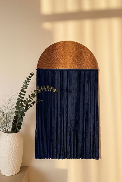 AYBÜK PABUÇ PİNTEREST TARZI BOHEM MAKROME DUVAR DEKORASYON ÜRÜNÜ HASIR MAKROM...