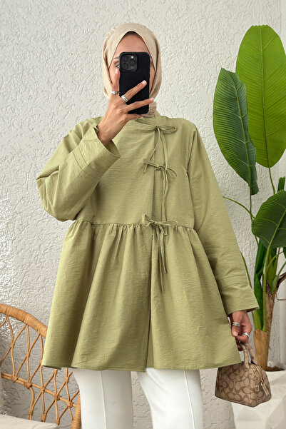 zhrcelebi Waist-Tied Kimono 0002 - Light Khaki