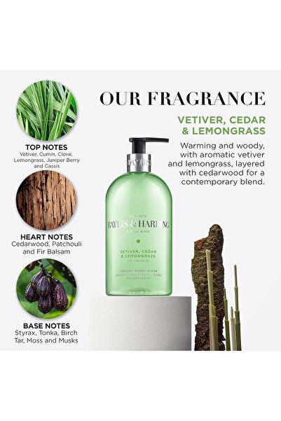 Baylis & Harding غسول اليدين المضاد للبكتيريا برائحة نجيل الهند والأرز والليمون 500 مل