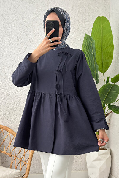 zhrcelebi كيمونو بحزام عند الخصر 0002 - أزرق داكن