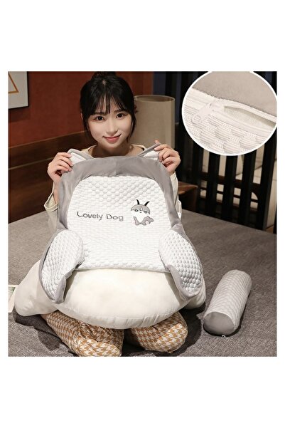 Dali Multifunctional Pillow, Bed Backrest, Spine Support, 60x40, Cat Model, Latex, Gray