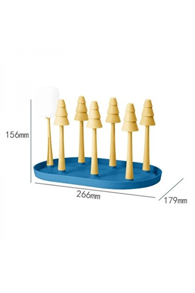 FOXMAG24 Glass Drainer for 6 Glasses with Tray & Cleaning Brush, 26.6x17.9x15...