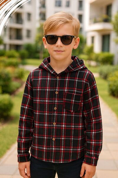 Nex Moda Kapüşonlu Oduncu Gömlek