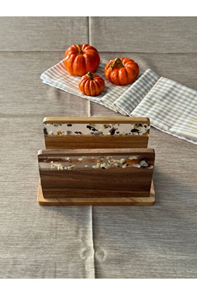 Meri Ev Gereçleri Akasya Footed Napkin Holder 19 cm