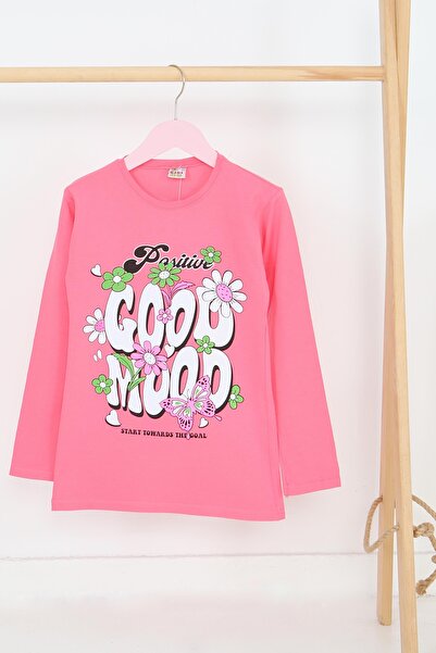 TOFİSA Дългоръкава блуза с принт от джърси за момичета - 27691