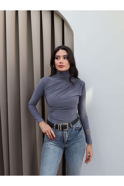 ESRAHELVACI Shoulder Waist Pleated Detailed Blouse