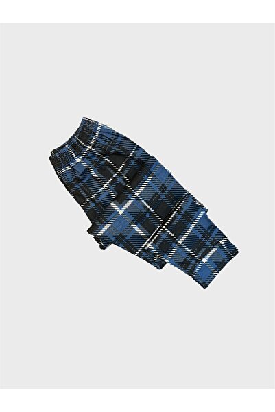 tusem butik homewear Set de pijamale cu mânecă lungă pentru băieți, din bumbac, culoare afumată, cu șase modele în carouri, cu litere Brooklyn