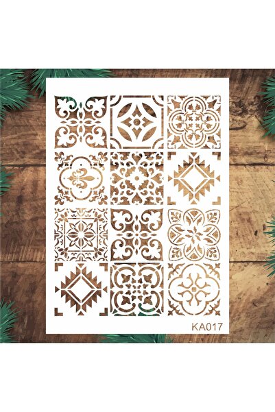 STENCİLTASARIM Stencil Tasarım KA017 - Dekoratif Duvar ve Eşya Boyama Şablonları