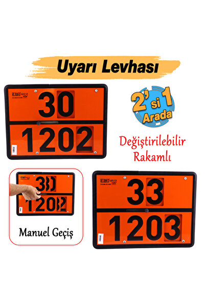 Badem10 (قطعة واحدة) لوح معدني 40×30 سم 2 في 1 30-1202 33-1203 مع أرقام قابلة للتغيير للمواد الخطرة