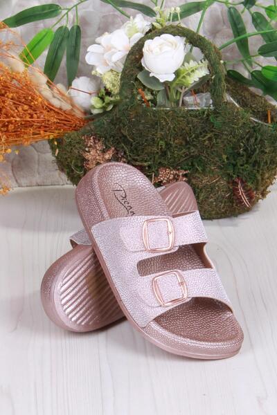 Pienn Yazlık Kadın Ortopedik Terlik – Sim Detaylı, Çift Tokalı, Soft Tabanlı Ev ve Sokak Terliği