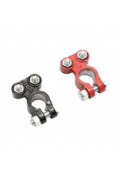 Dali Terminale de baterie auto, set de 2, vopsite electrostatic în roșu-negru