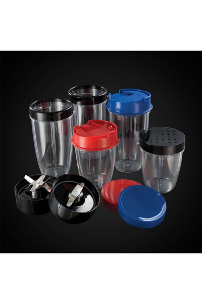 RUSSELL HOBBS 23180-56 Blender Nutri Boost, 700 W, 15 piese, 2 lame din oțel inoxidabil, argintiu/negru