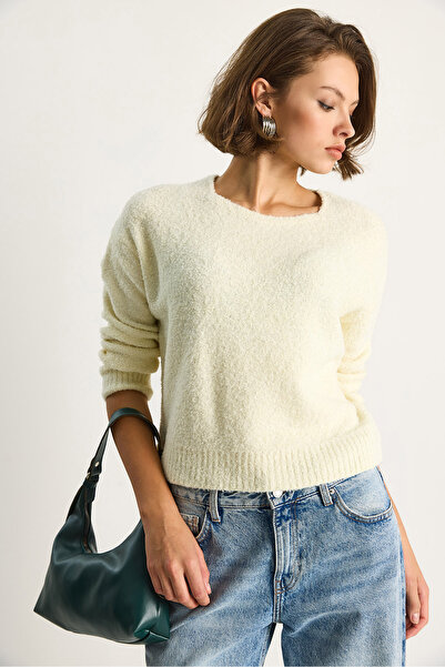 Bianco Lucci Women's Square Neck Soft Texture Knitwear Sweater 8081 60284085