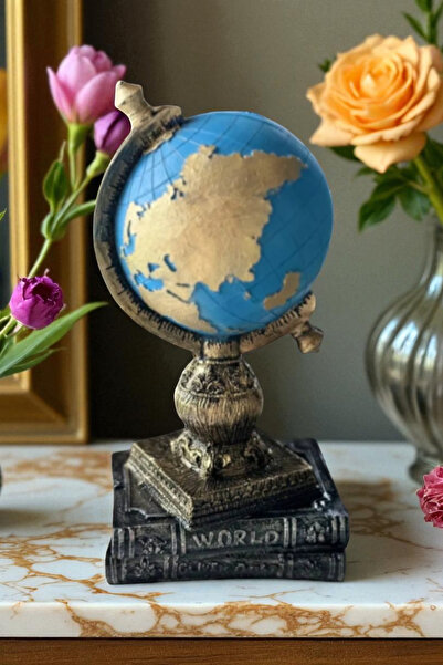 ay hediyelik Kitaplı Dünya Atlası Biblo - Dekoratif Polyester 13x26 cm