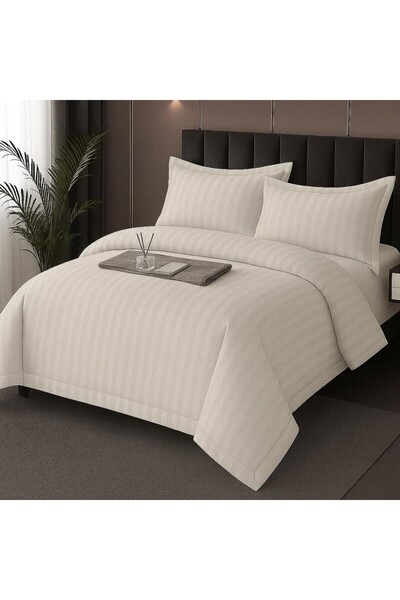 Pucioasa Διπλά κλινοσκεπάσματα σε πολυβαμβάκι damask, 4 τεμάχια, ανοιχτό γκρι