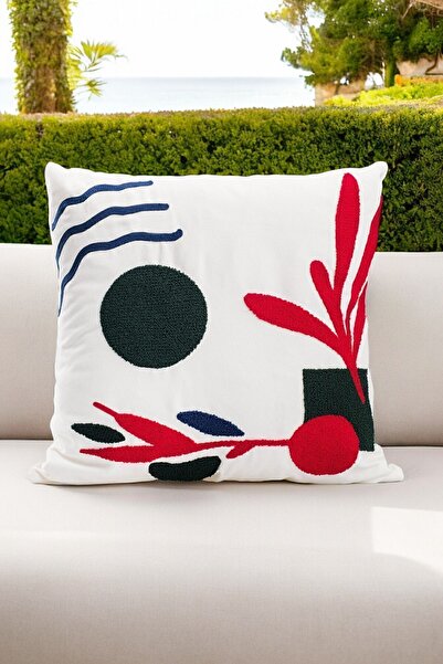 ASDİVA 3-Piece Panoroma Decorative Throw Pillow Cover – Bohemian Landscape Punch + Navy Blue + Red 45X45Cm