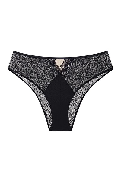 ESOTIQ Women's High Waist Panties Brazilian Brief with Abstract Lace Details | Bonita