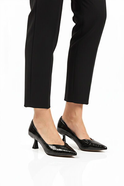 AYAKMOD Black Thin Heeled Women's Heeled Shoes 357188 Z