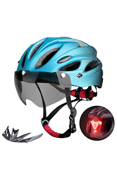 FIXATO Cască de bicicletă, FIXATO, cu lumină spate LED, trei moduri de ilumin...