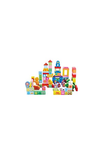 Ecotoys Educational Wooden Blocks 100 Pieces Farm