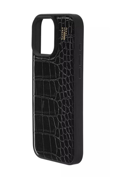Ideal Of Sweden Vegan leather Case Black Croco with Magsafe for iPhone 16 Pro Max,