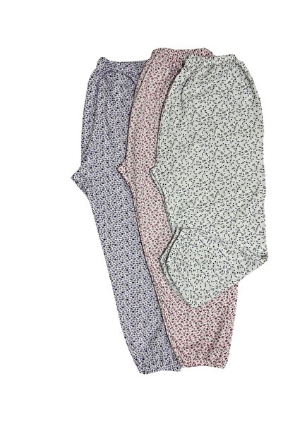 PİERLES 3 τεμάχια γυναικεία μακριά ελαστικά παντελόνια πιτζάμα με σχέδια