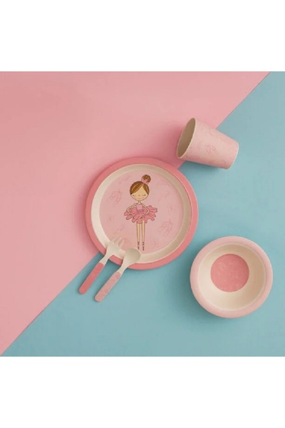 ORIAN Kids 5 Pcs dinner sets, Ballerina design