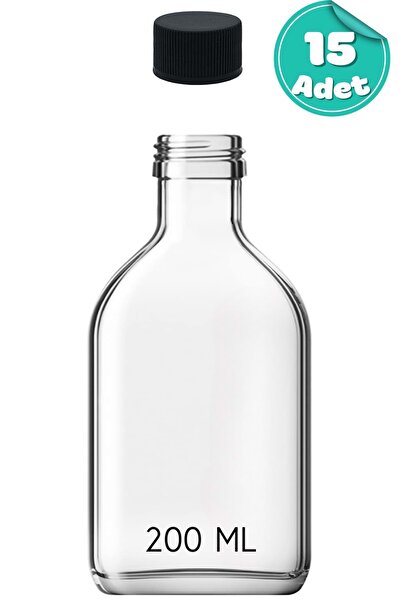 Jenisa 15 Cold Brew Bottles with Lids – 200 ml Flat Glass, Cold Brew Coffee, ...