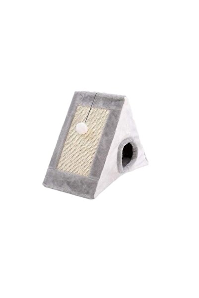 OEM Triangle-shaped cat bed, with toy, claw sharpening area, Gray, 55x2
