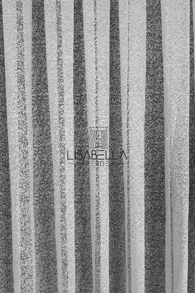 LisabellaHome Kumsal (1X3 Pile Stitched) Modern Sand Pattern Textured Tulle Curtain