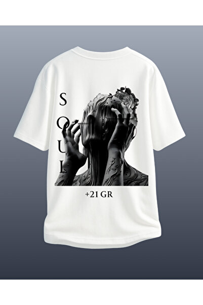 CATHECAT White Special Design Printed Oversize Unisex Tshirt