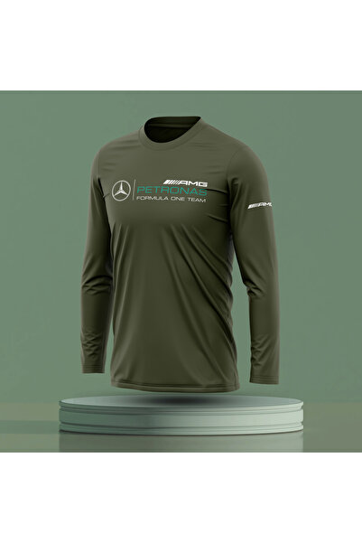 Bulvar Lee Sıfır Yaka M'ercedes B'enz Baskılı Erkek İnce Sweatshirt / Araba