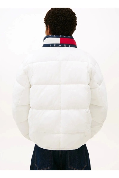 Tommy Hilfiger TJM DNA Yakalı Şişme Erkek Beyaz Ceket DM0DM22041YBL