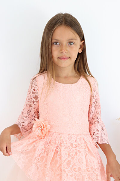 FESSHERA KİDS 🌸 Girl's Lace Detailed Layered Evening Dress 🌸