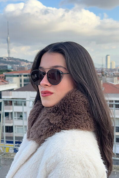 Mavelle Women's Brown Plush Neck Collar |   Faux Fur Magnetic Winter Neck Warmer