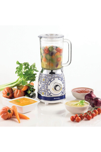 ARIETE Blender Capri 0583/0C, 1000W, 1.5 l, 4 speeds + pulse, Ice crushing, White/blue