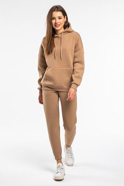 NoVibe Set de trening din fleece cu 3 fire pentru femei de mărime mare