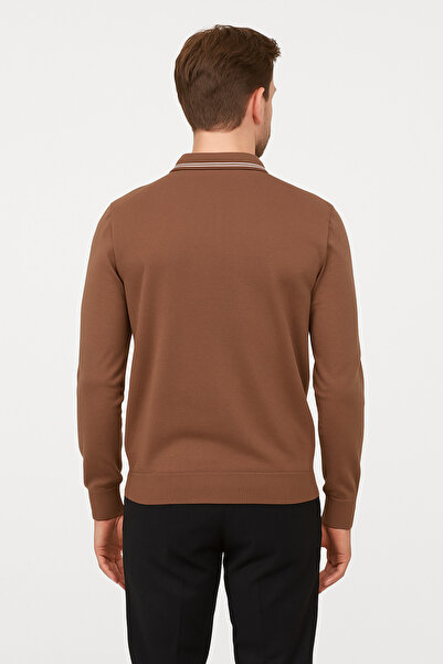 ModaPlaza Ανδρικό πουλόβερ με φερμουάρ με λαιμόκοψη 1036